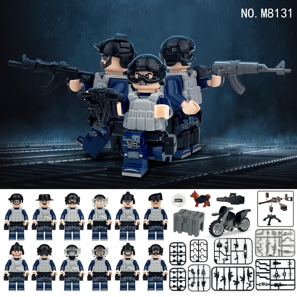 Mobile Truppen Motorrad 8131 Militär Minifiguren Kinder Zusammenbauen Kleine Partikel Baustein Spielzeug