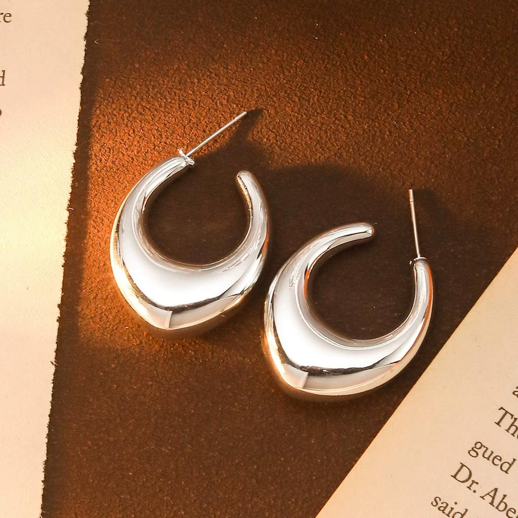 Hyperbole Long Water Droplet Flower Wing Round Wave Square Shell Golden Pendant Earrings for Women CCB Smooth Creative Jewelry