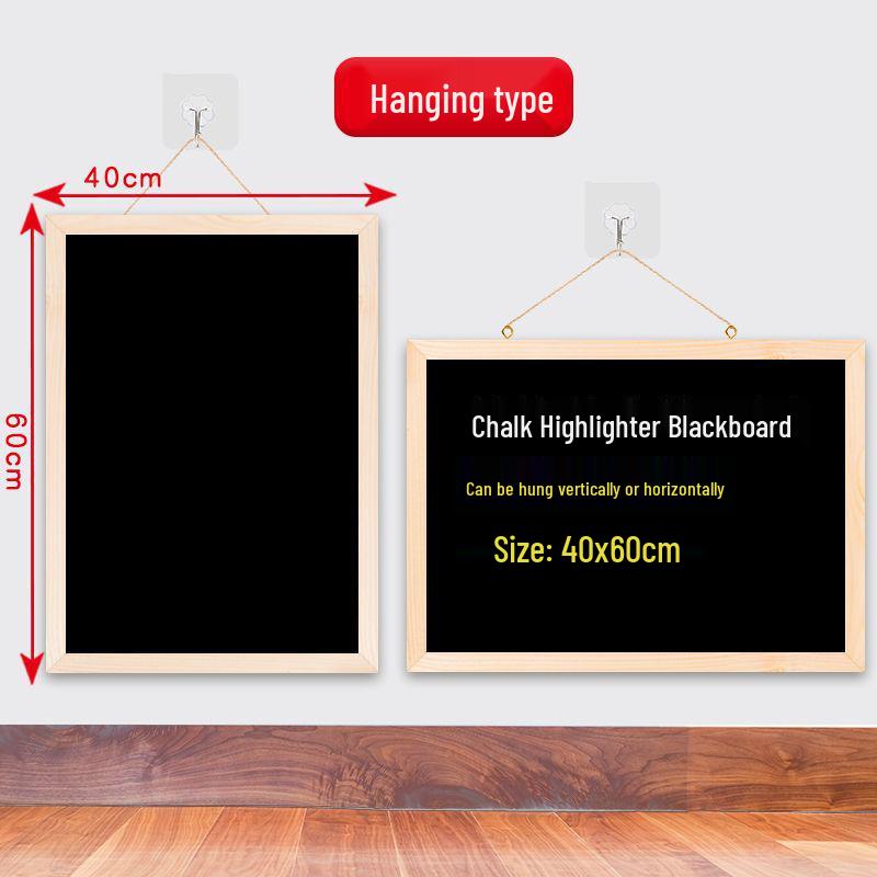 Wall-Mounted Blackboard: Restaurant Menu, Business Hours & Message Display - Wipeable & No Drilling Required