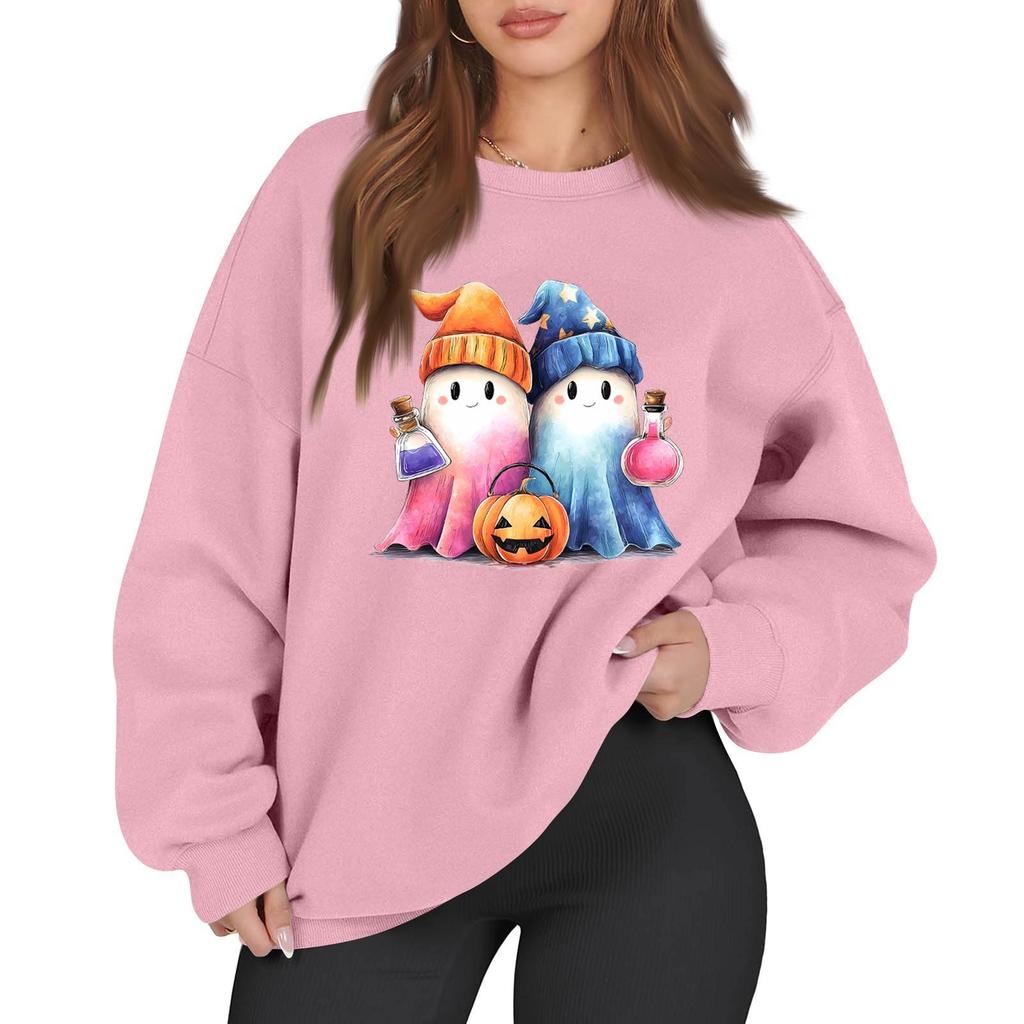 Women's Casual Fashion Long Sleeve Printed Round Neck Sweatshirt Top