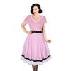 Retro Hepburn Stil Gepunktetes Baumwollkleid mit V-Ausschnitt und breitem Saum