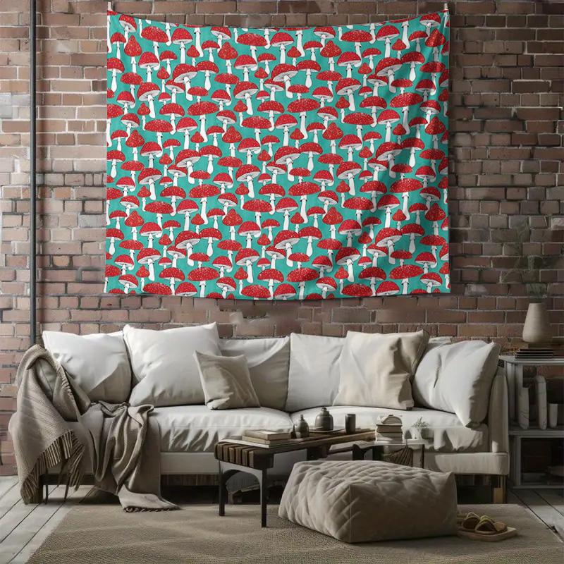 Mushroom Tapestry Forest Wall Hanging Nature Decor Room Aesthetic Home Decor Backdrop Vintage Psychedelic Trippy Wall Art