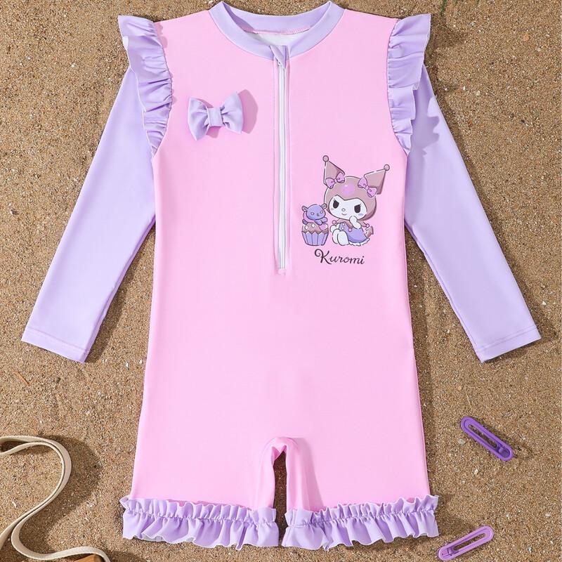 

Girls Long-Sleeve Split Swimsuit