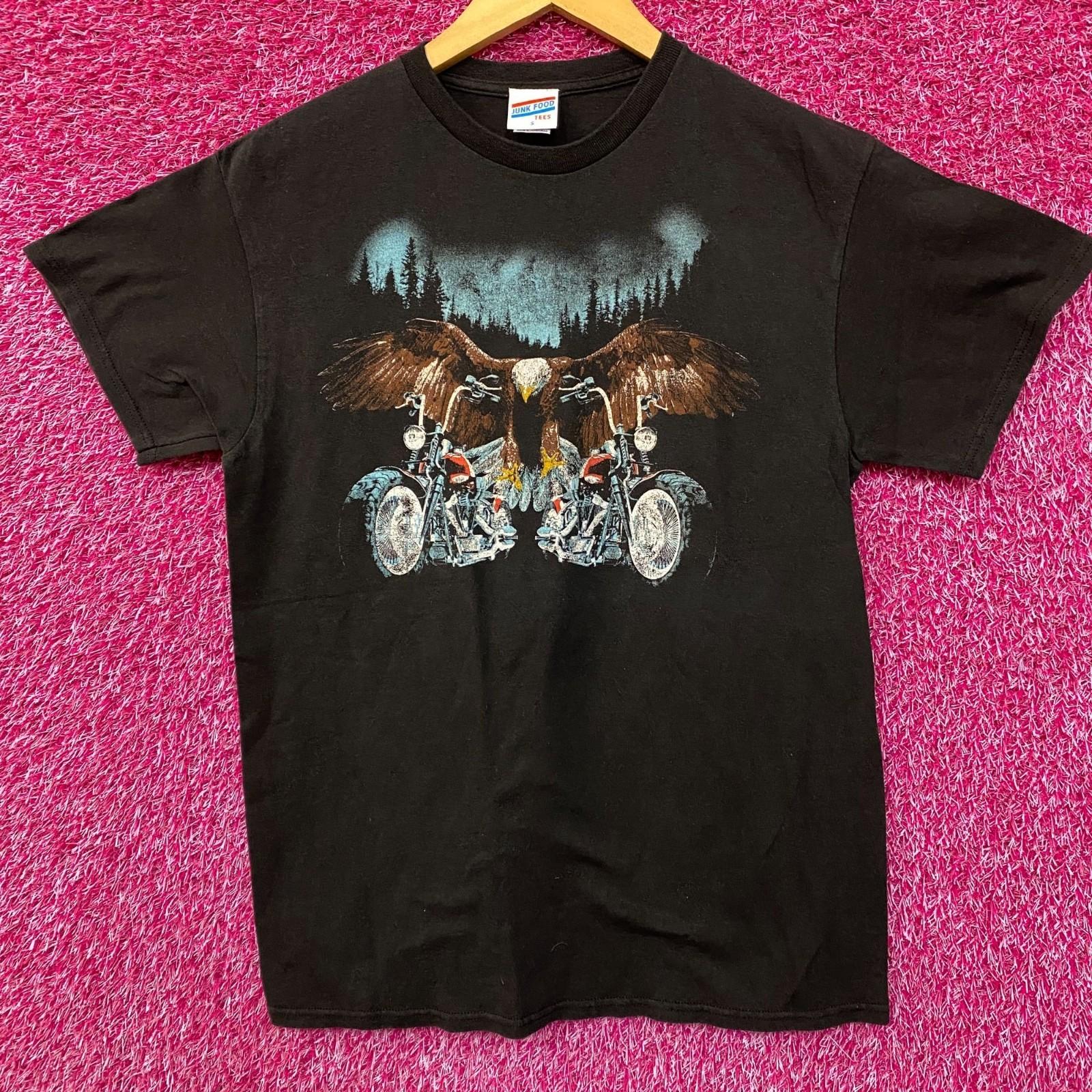 

Junk Food Eagle Motorcycle Graphic Design T-Shirt Small XXXL