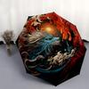 Yin Yang Dragons: A Symbol of Balance and HarmonyUmbrella, Portable 3-Fold Compact Umbrella for Men & Women Gift