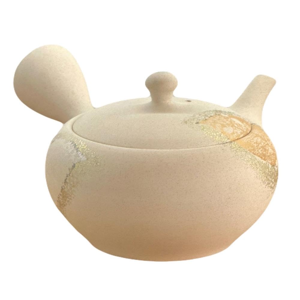 

Shogama White Clay Teapot with Leaf Pattern