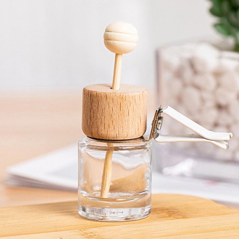 Car Fragrance Empty Glass Bottle Cute Car Air Freshener Bottle Perfume Clip Air Vent Outlet Aromatherapy Essential Oils Diffuser