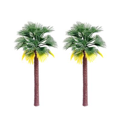 10Pcs 7Cm - 15Cm Plastic Coconut Palm Tree Train Railroad Architecture Diorama Tree Model Decor Kits Accessories