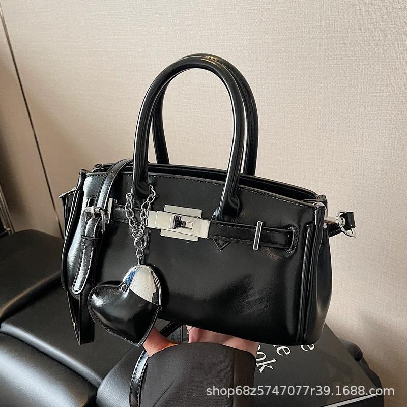 This Year's Popular Handbag Women's 2025 New Foreign-style Oil Wax Leather Messenger Bag Niche Design Shoulder Messenger Bag