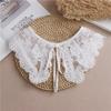 Women Fake Collar White Color Lace Hollow Out Detachable Collar Small Shawl Decorative Shirt Collar Woman Clothes Accessories