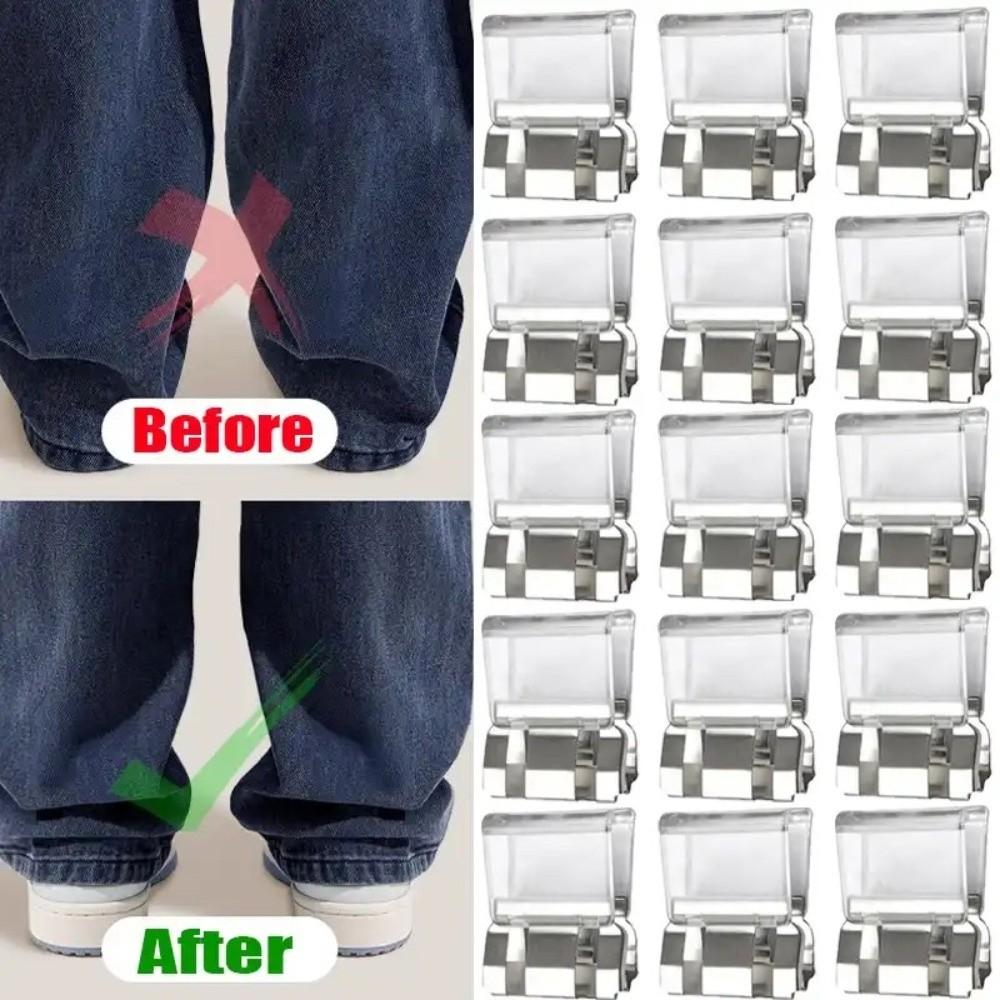20pcs Non-Slip Leg Shortening Clip Transparent Pants Edge Clip Clothes Fixing