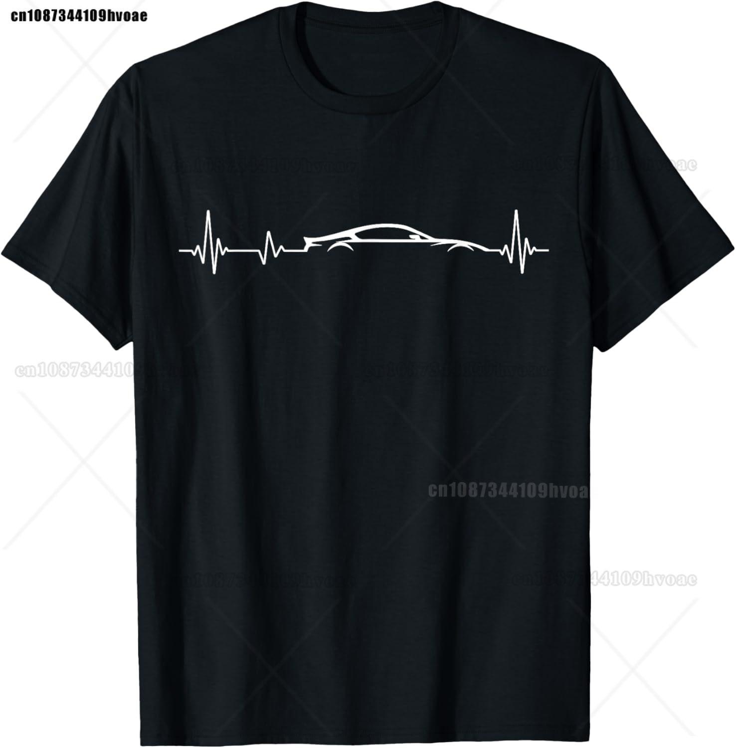 Car Guy Heartbeat Car Enthusiast Racing Car Driver Racer TShirt - Men s Summer Cotton Graphic Tee S разноцветный