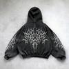 Heavy Washed Man Hoodie Sweatshirt Y2k Gothic Clothes Retro Streetwear Pattern Women Pullover Casual Fashion for Men Harajuku