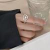 2Pcs/set Korean Heart Stacking Ring for Women Elegant Silver Finger Rings Accessories Jewelry