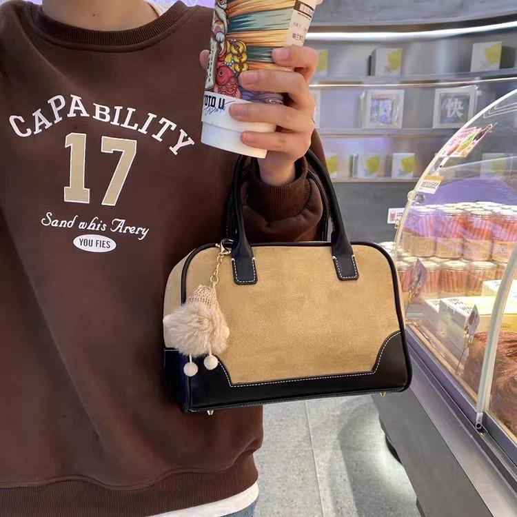 Südkorea Kleine Blog Damen Tasche Kontrastfarben Spleißen Handkissen Tasche Umhängetasche