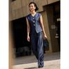 Navigare Women's Old Money Style Wide-Leg Casual Pants
