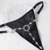 European & American Sexy Nightclub Diamond Body Chain & Mesh Panties Set