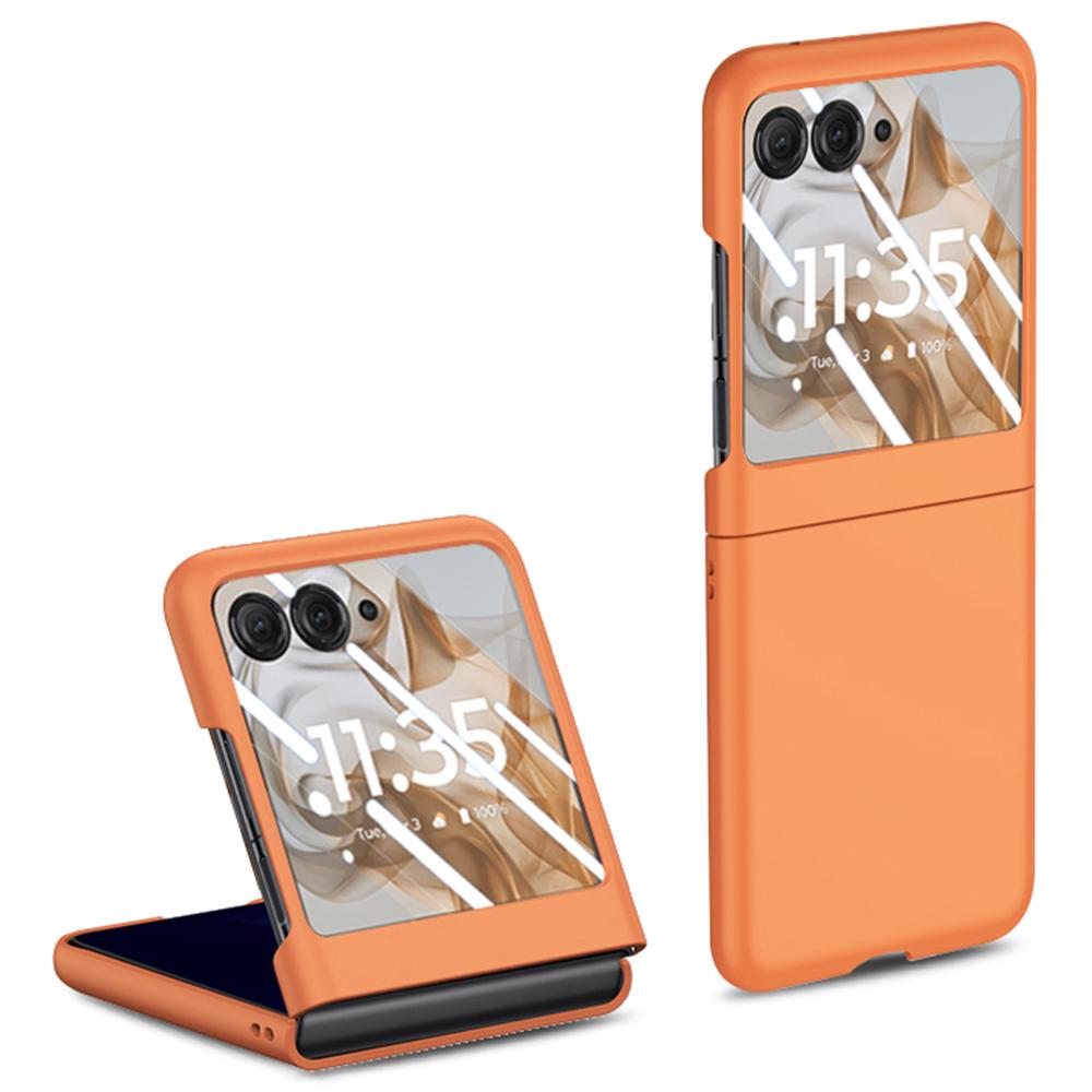 

Для Motorola Razr 50 5G Чехол с покрытием, приятным на ощупь, из ПК, Чехол для телефона с защитой заднего экрана Orange