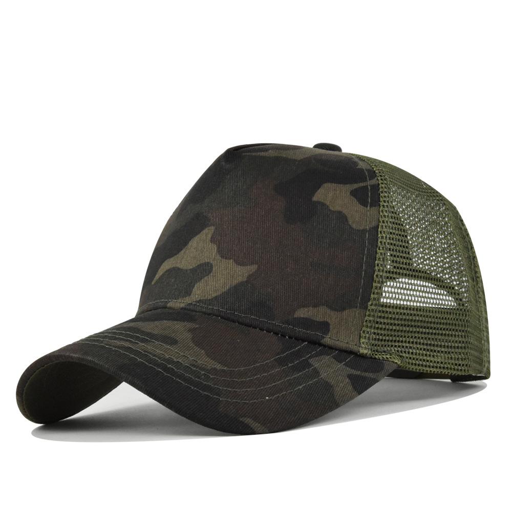 Customized Logo Printed Baseball Cap Hard Top 5 Panels Mesh Caps For Unisex Women Cap Breathable Sun Hat Pure Color Gorra Wholesale