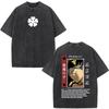 Washed Anime Black Clover Logo Graphic Print T-shirt Harajuku Summer Fashion Casual Cotton Oversized T-shirts Tops Streetwear