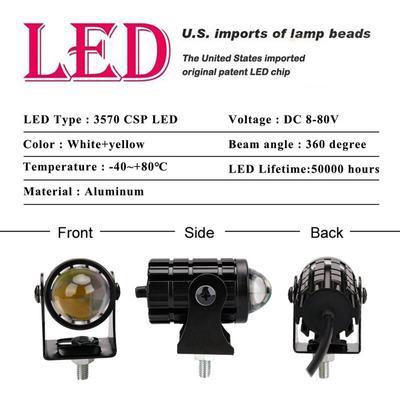 1pcs Mini Driving Light LED Projector Lens Motorcycle Headlight ATV Scooter for Auxiliary Spotlight Lamp