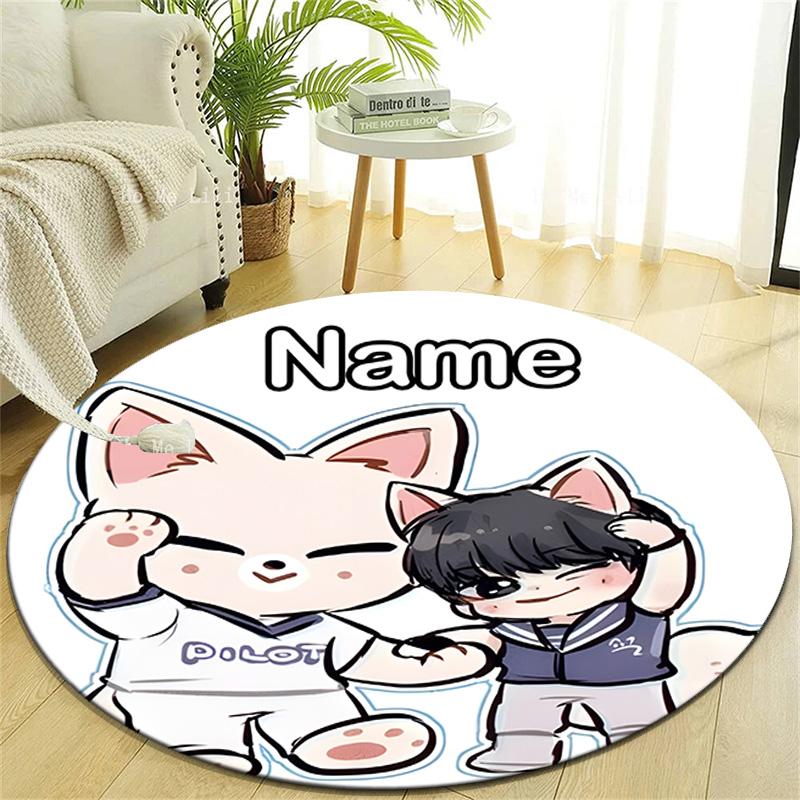 Personalized K-Kpop Team Round Chair Office Rug - Perfect for Mat, Office Chair & More - Ideal Gift for Birthdays and Holidays
