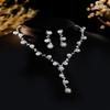 Stylish Rhinestone Pearl Necklace & Earrings Jewelry Set for Women