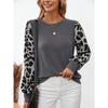 Women S Long Sleeve Crew Neck Leopard Print Loose Fit T Shirt