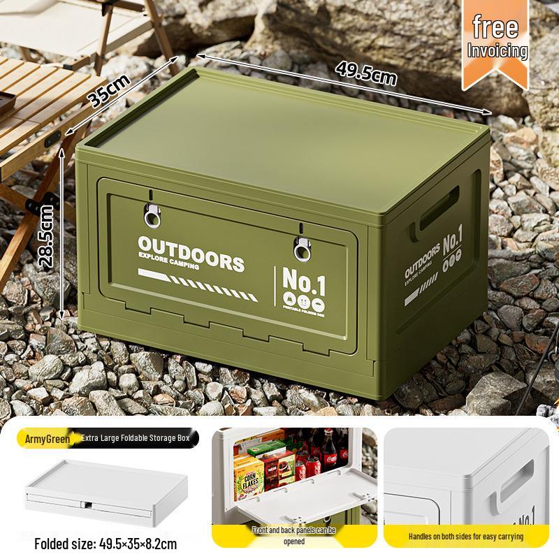 Folding Wooden Picnic Table & Car Trunk Organizer