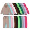Children's Solid-color Long-sleeved Hoodie And Sweatshirt Set