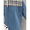 2026 European & American Style Patchwork Plaid Denim Jacket - Soft, Warm, Fashionable