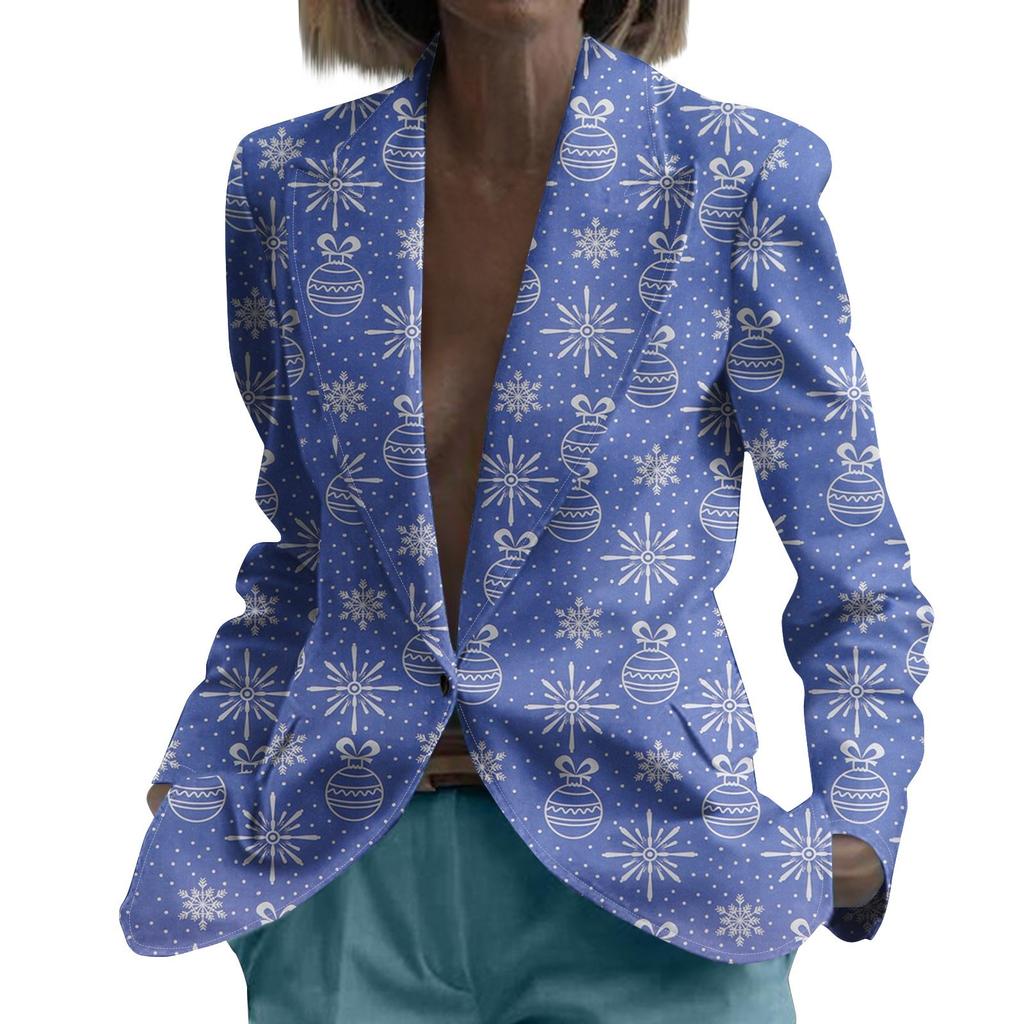 Unisex Winter Christmas Prints Suit Jackets Unisex Casual Fashion Button Jackets