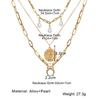 Multilayer Moon Pendant Necklace Set Women's Elegant Necklace Fashion Jewelry Gift