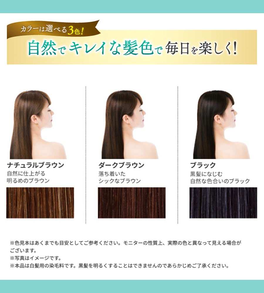Sastty Rishiri Hair Color Treatment for Gray Shine Plus 150g Hair, (Natural Brown),