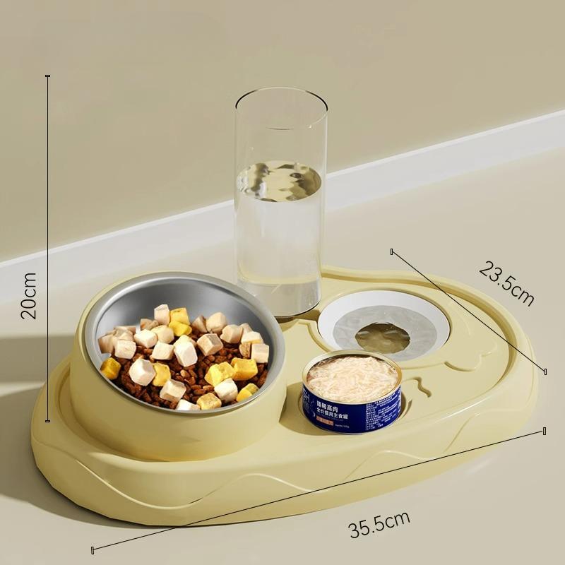 

Миска для кошек из нержавеющей стали, двойная миска для плюшевых собак, фонтан для кормления, миска для риса для домашних животных, принадлежности 1pc