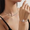Shining Rhinestone Heart Collar Choker Necklace For Women Open Collar Necklace Torque Party Wedding Jewelry Gifts