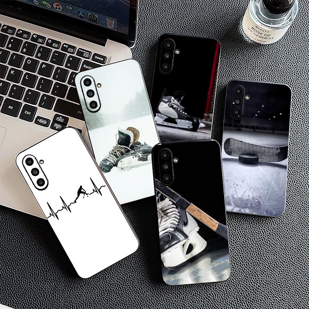 Soft Cover for Samsung Galaxy S22 S21 S20 FE Ultra Plus A35 A36 A55 A37 A33 A34 A57 Coque Phone Case Ice Hockey