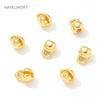 18K Gold Plated Brass End Caps For Jewelry Crimp Beads Cover Findings For DIY Bracelet Making Accessories,Jewelry Materials