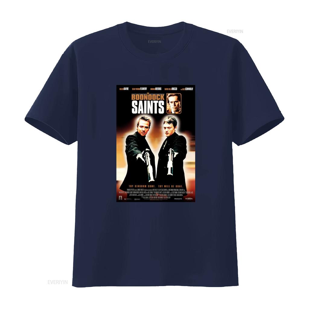 The Boondock Saints Movie Poster Inspired Black T Shirt Cool Design for Fans Vintage Washed Soft Graphic Homme Stretched