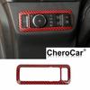 Red Carbon Fiber Head Light Switch Cover Trim for Ford Bronco Sport -2025