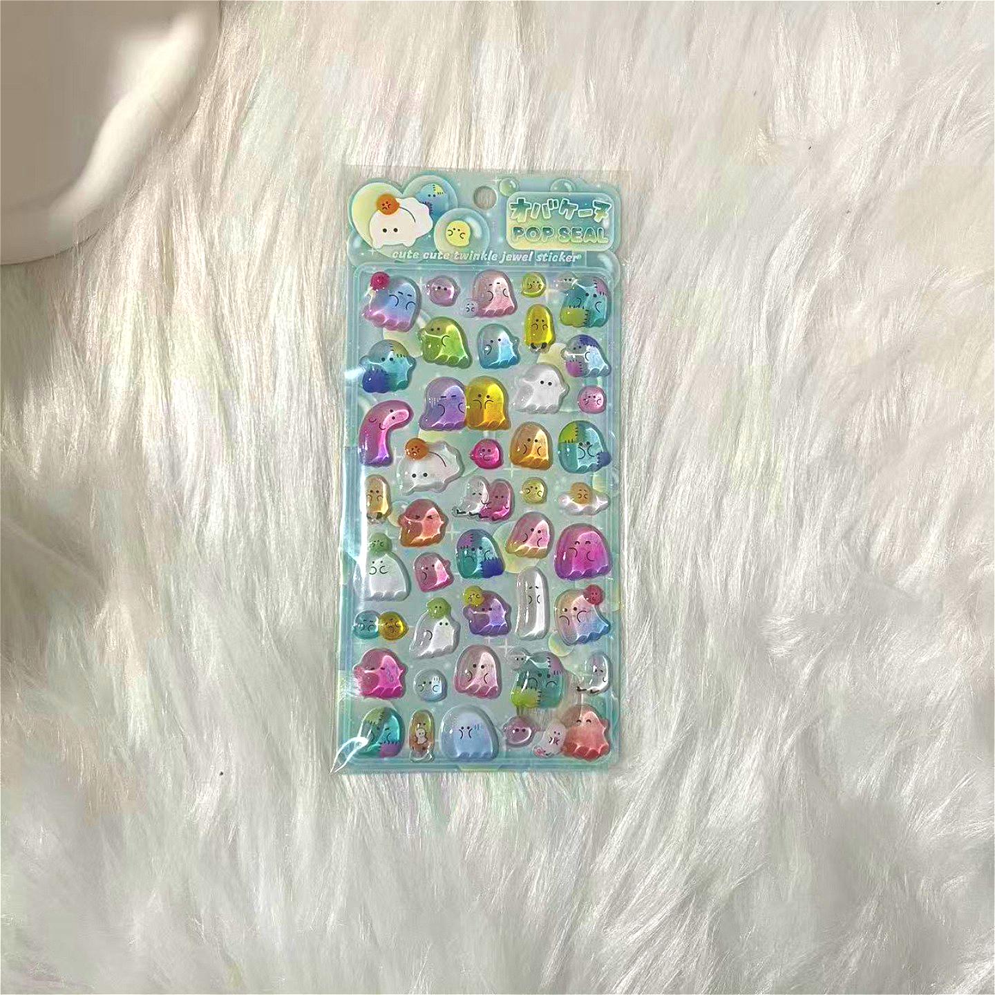 

Enjoyable 3D Yoyo Family Ghost Adorable Embossed Crystal Decorative Stickers - Children Stationery Scrapbook Creative Stickers