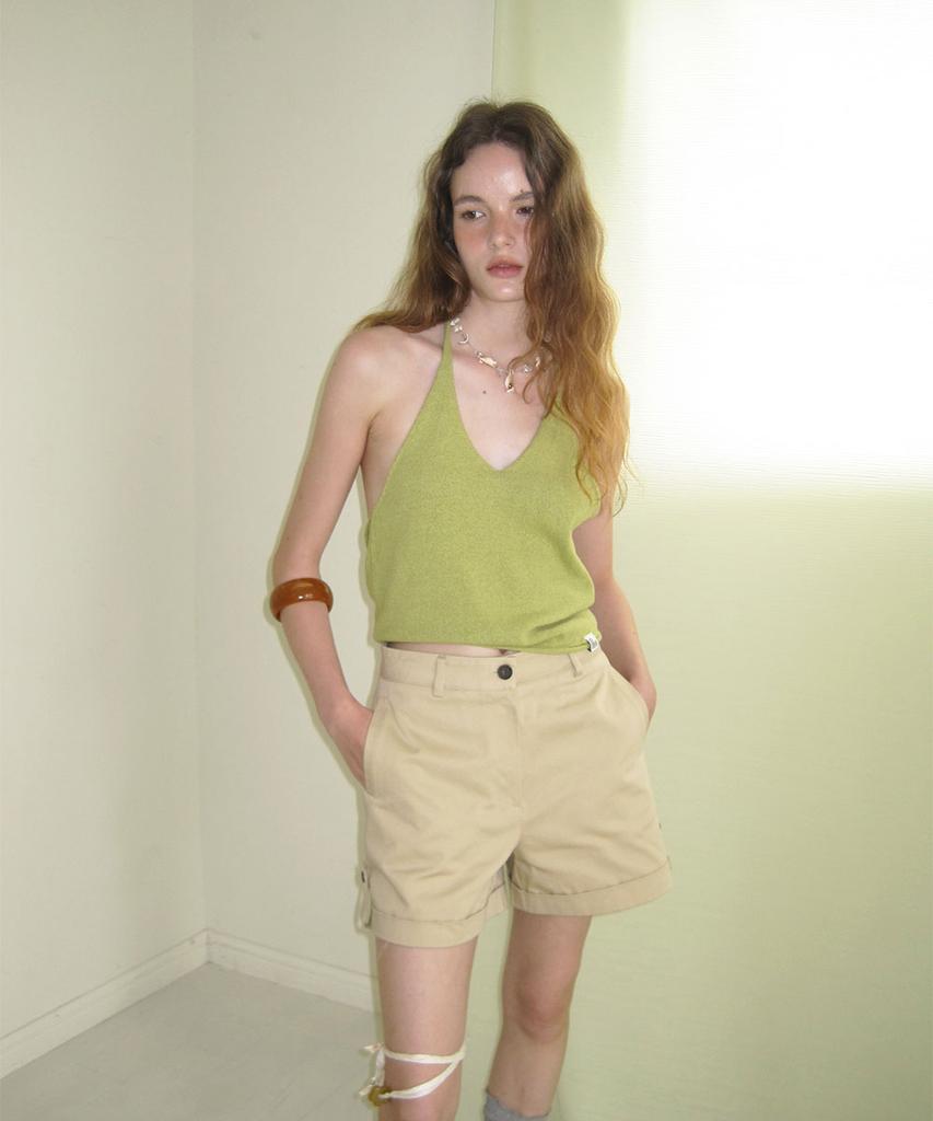 Eopaeleolakaibeu Rinz Halter Layered Sleeveless - Olive