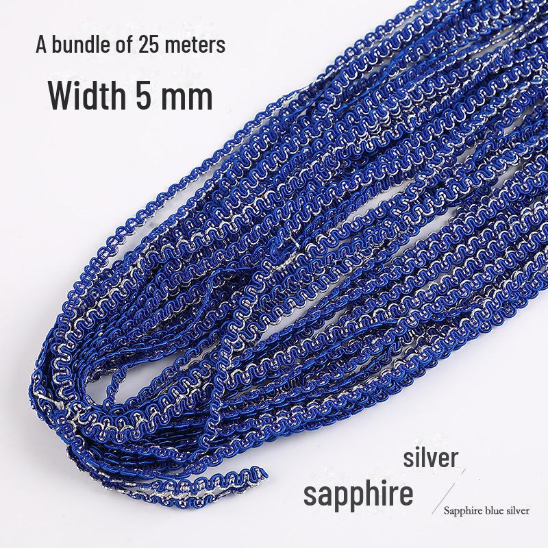 5mm Złota i Srebrna Koronka Falista na Akcesoria Odzieżowe DIY