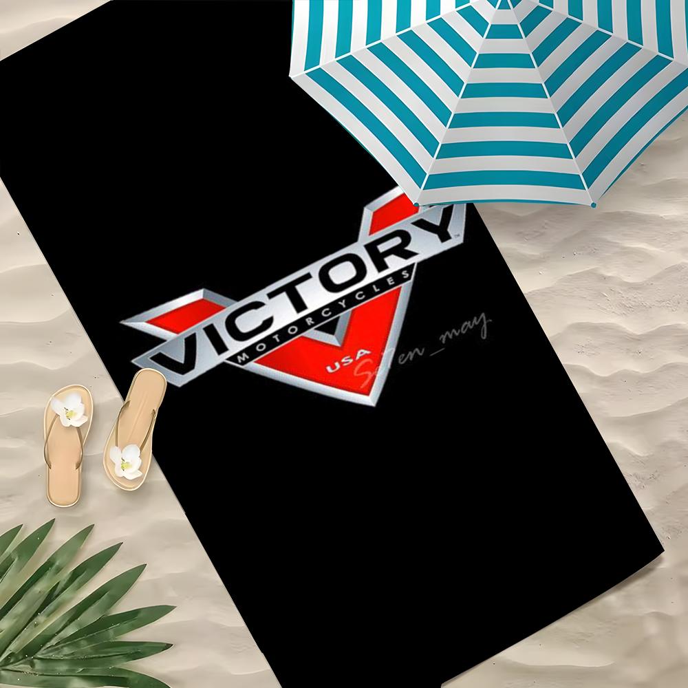 Marke Victory Motorcycles Handtuch Polyester Strandtuch Schnelltrocknend Sandfrei Badetuch für Sommer Pool Reisen Urlaub