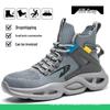 Men's Lightweight Steel Toe Work Shoes - Breathable, Anti-Slip, Anti-Smash, Puncture-Resistant, Wear-Resistant for Construction Site Safety