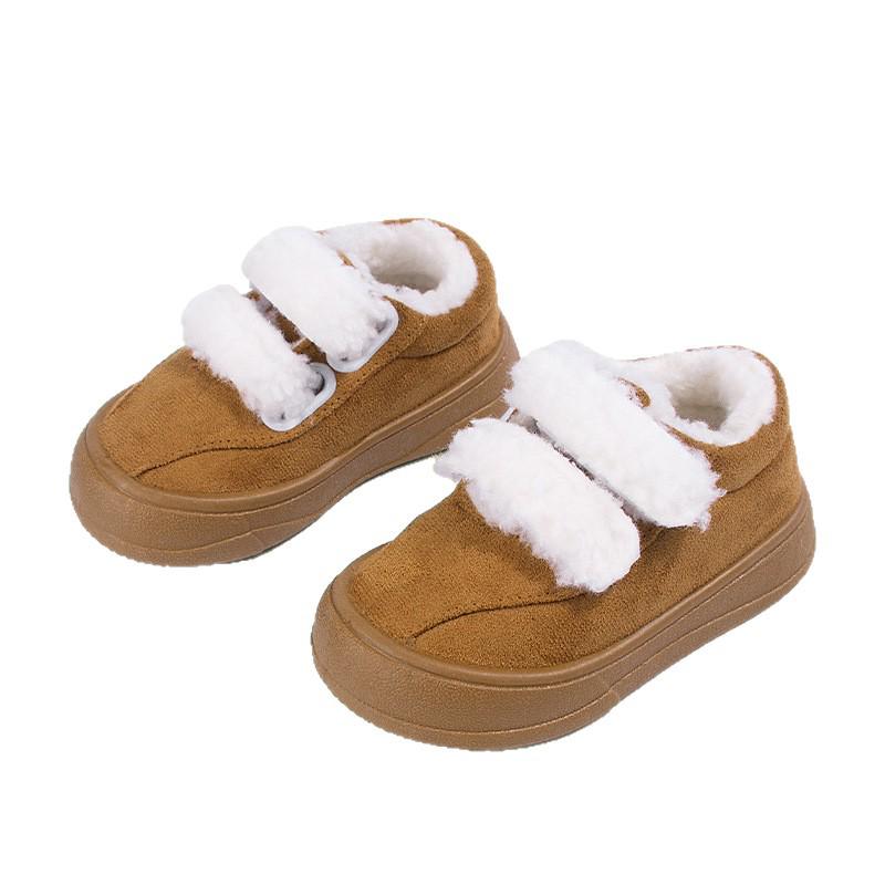 Children's Winter Plush Cotton Shoes: Soft Sole, Velcro, Warm, Casual Boots for Toddlers and Young Kids