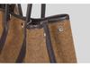 2025 Autumn/Winter Contrast Color Leather Handbag - Large Capacity Wool & Microfiber Shoulder/Crossbody Tote for Women