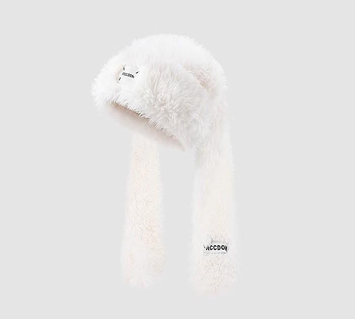 Cute Long Eared Winter Hat With Scarf For Girls Warmth And Windproof Protection