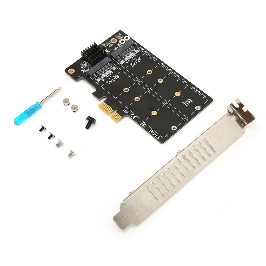 Adapter Card M.2 SATA To PCIE Dual Disk Array Card Transmission Stability Expansion Card