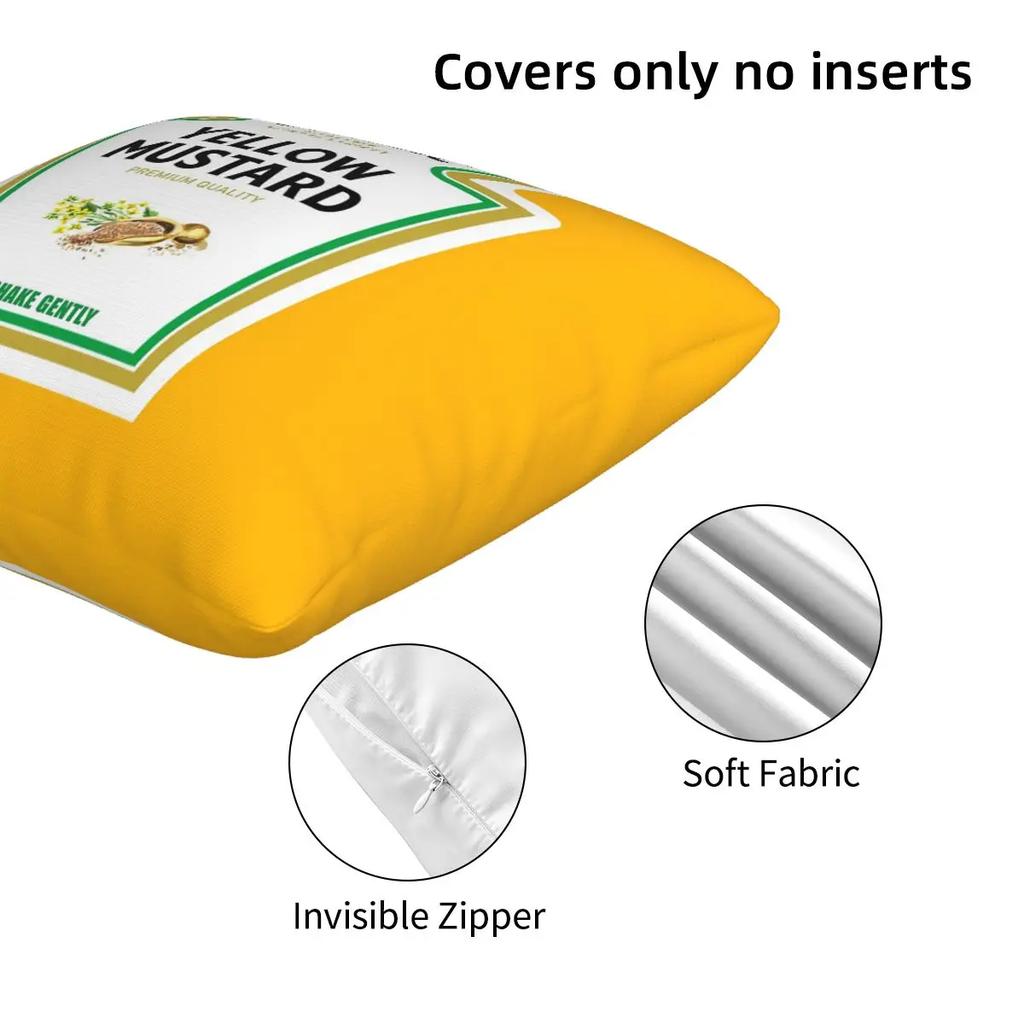 Mustard Mayo Ketchup 2 Pcs Square Pillowcase Pillow Cover Cushion Zip Decorative Comfort Throw Pillow For Home Car